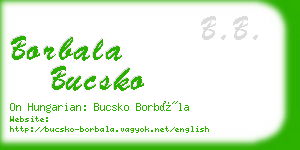 borbala bucsko business card